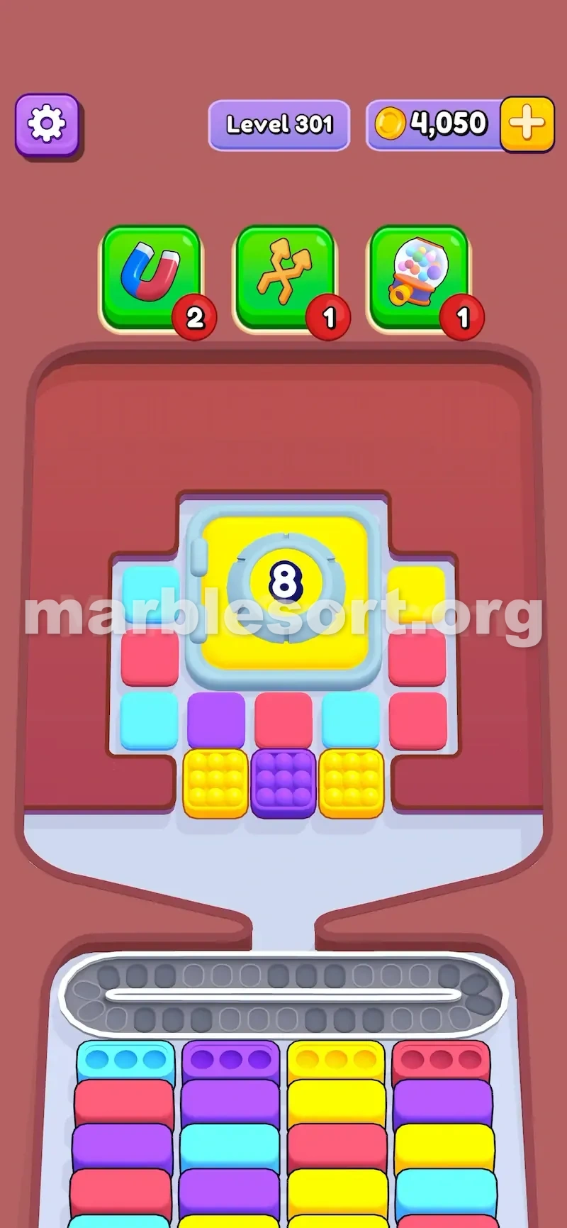 A blocked belt full of the target color