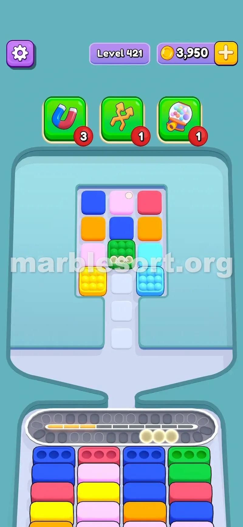 Dropping a mixed box into matching color