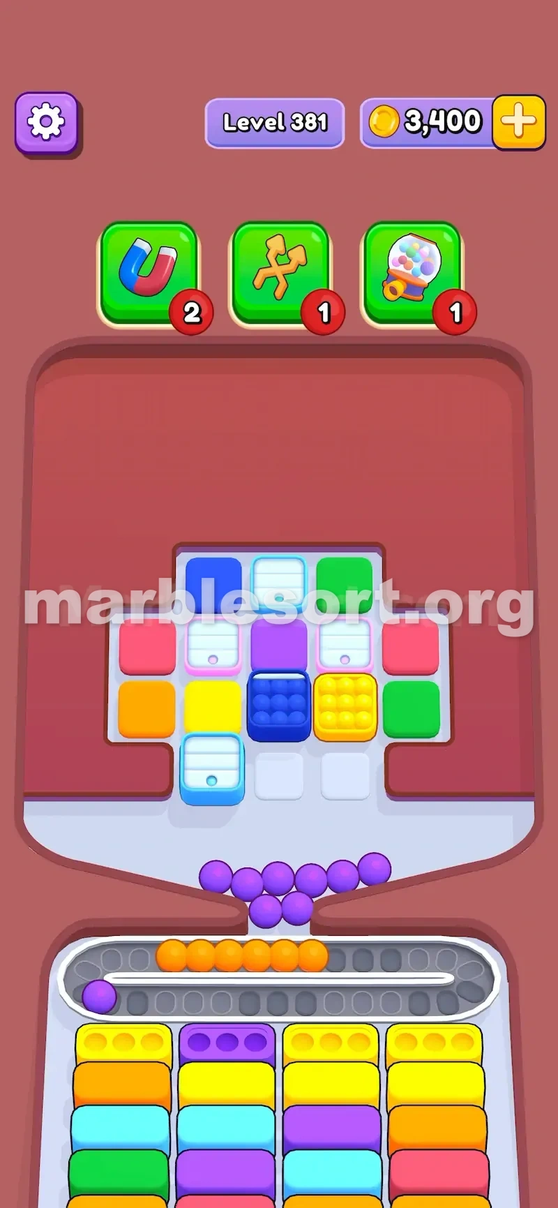 Swap Box door open releasing marbles